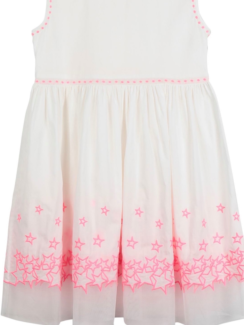 Stella McCartney girls white dress pink star accent tulle trim size 14